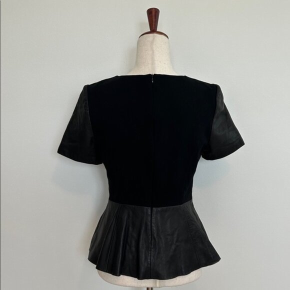 Antonio Melani Peplum Leather Top Size Small EUC - Picture 4 of 11